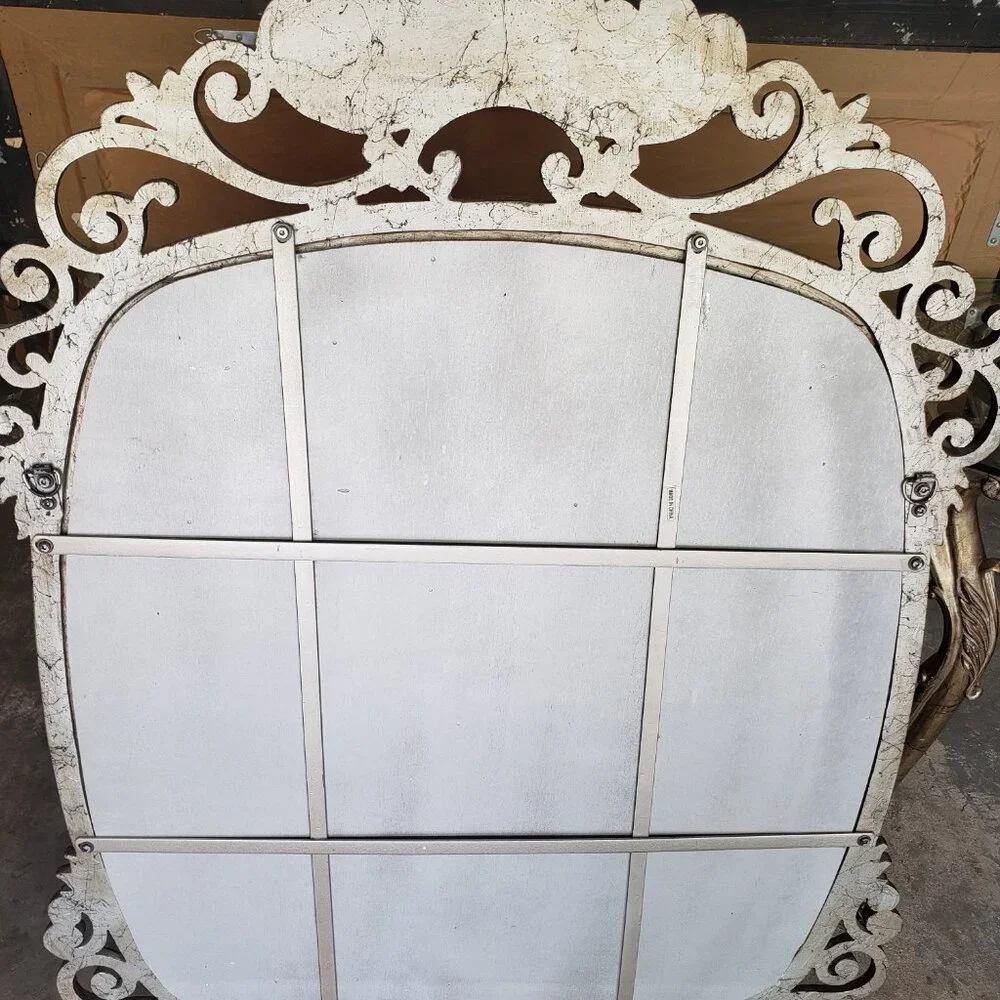 Luxury Console & Mirror Set – Beveled Glass & Gold Leaf Accents Sale: $1550